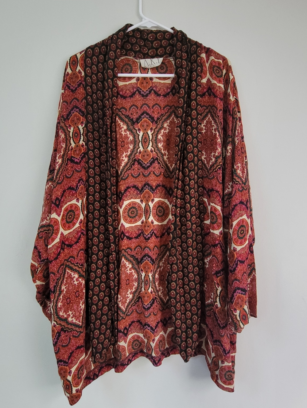 Vintage AKF Kimono One Size Festival Hippie Bohemian Coastal Artsy Maximalist